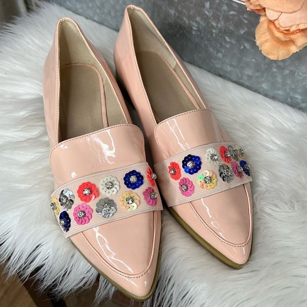 ASOS Mermaid Embellished Patent Loafers Sz 6